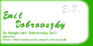 emil dobrovszky business card